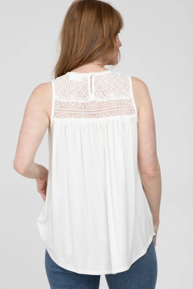 White Lace Inset Tank Top sold by Pinkblush product image thumbnail 4