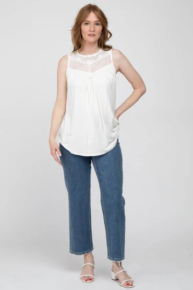 White Lace Inset Tank Top sold by Pinkblush product image thumbnail 2