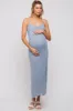 Light Blue Open Knit Crochet Maternity Midi Dress sold by Pinkblush