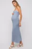 Light Blue Open Knit Crochet Maternity Midi Dress sold by Pinkblush