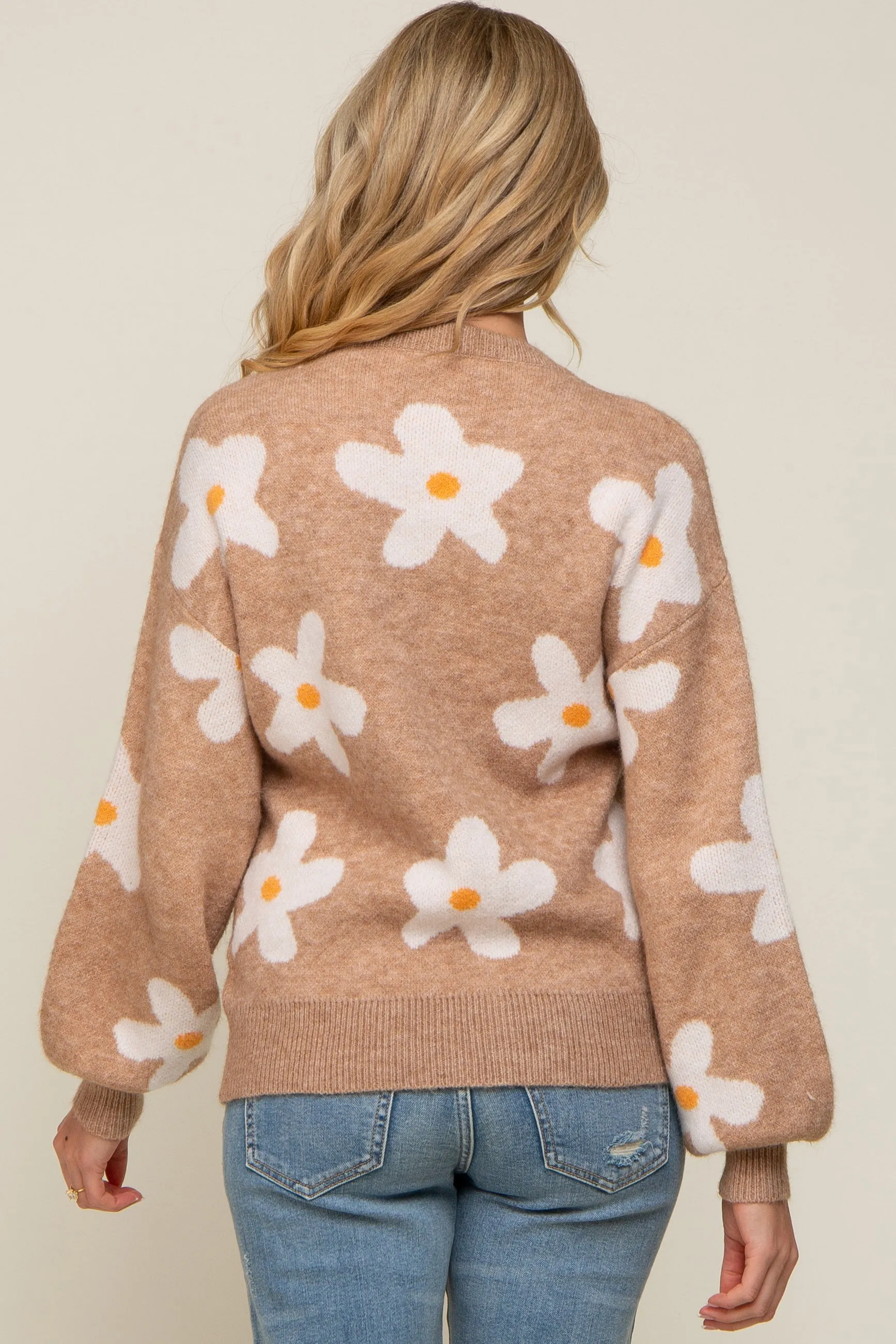 Camel Daisy Soft Brushed Knit Maternity Sweater sold by Pinkblush product image thumbnail 3
