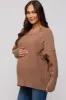 Mocha Knit Exposed Seam Maternity Sweater sold by Pinkblush