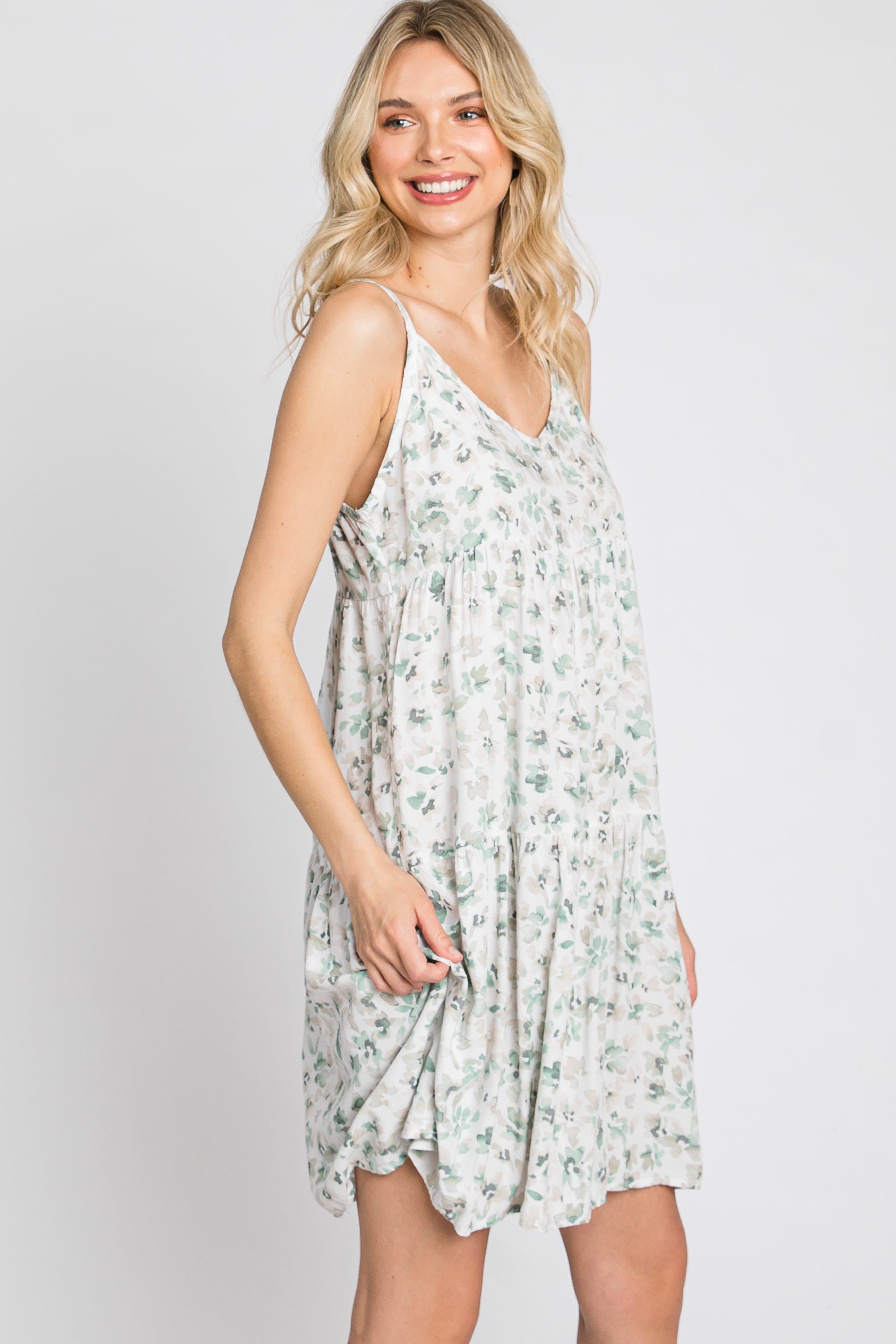 Green Floral Sleeveless Dress sold by Pinkblush product image thumbnail 5