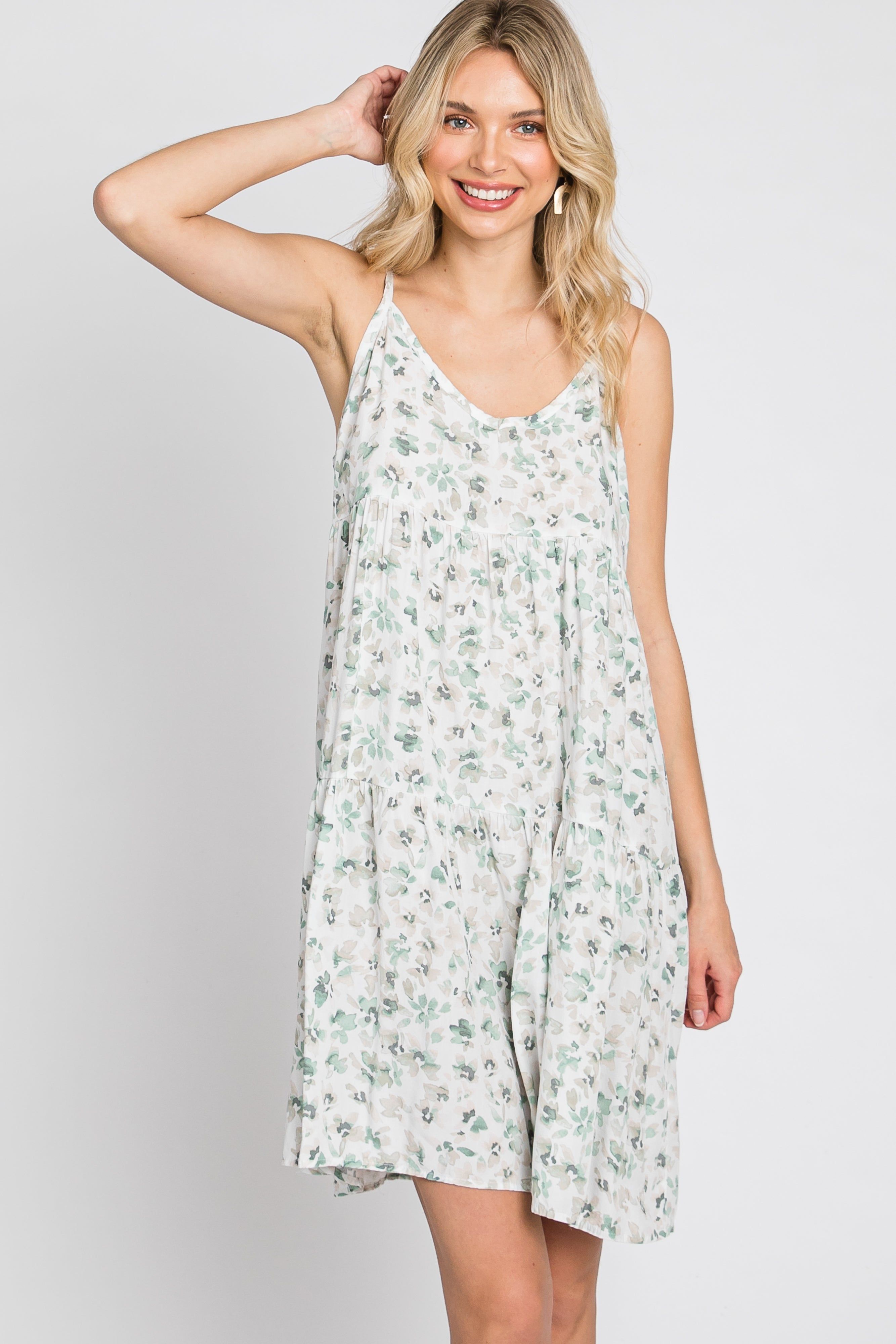 Green Floral Sleeveless Dress sold by Pinkblush product image thumbnail 3