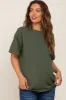 Olive Oversized Basic Maternity Tee sold by Pinkblush