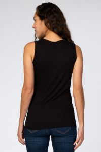 Black Ribbed Sleeveless Top sold by Pinkblush