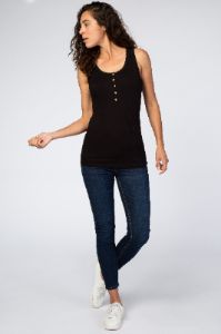 Black Ribbed Sleeveless Top sold by Pinkblush
