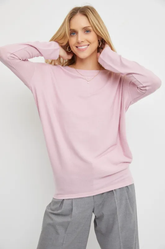 Light Pink Knit Long Sleeve Top sold by Pinkblush