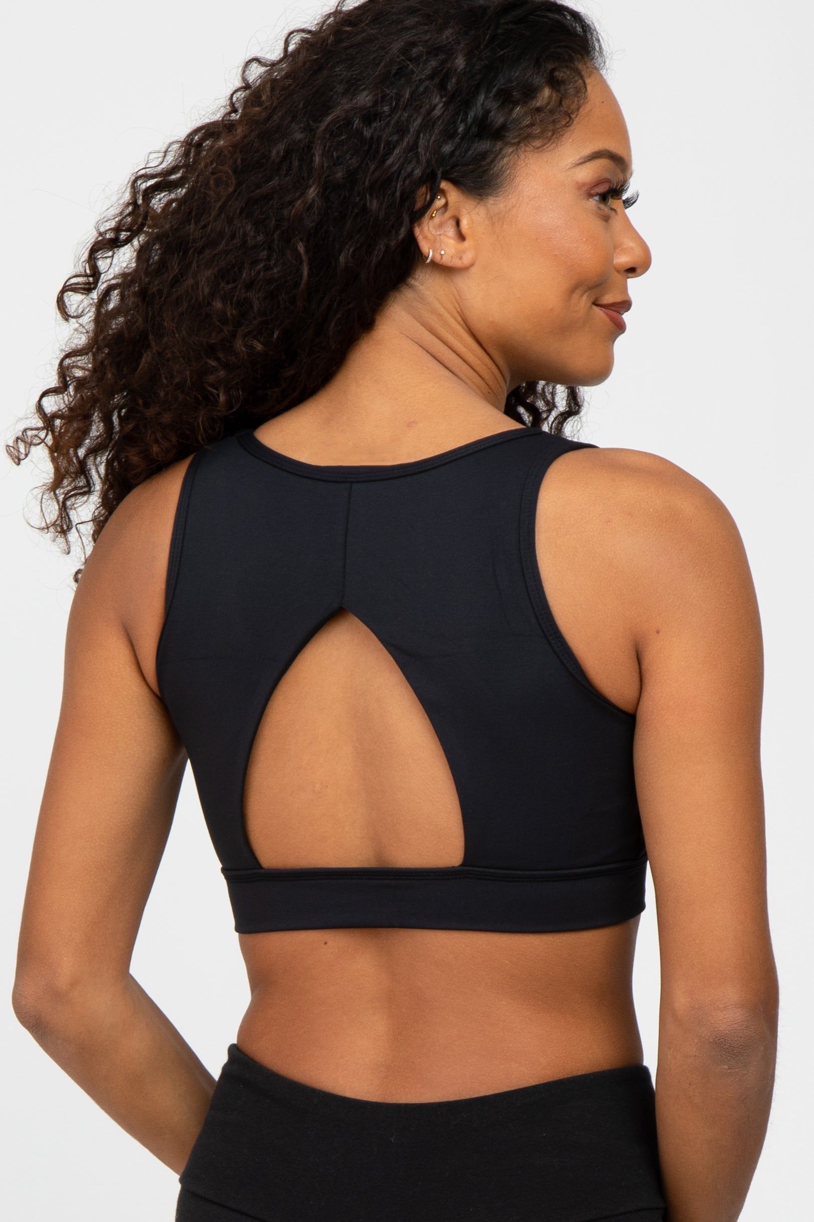 Black Triangle Cut Out Sports Bra sold by Pinkblush product image thumbnail 4