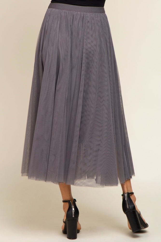 Charcoal Tulle Midi Skirt sold by Pinkblush product image thumbnail 4