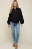 Black Collared Button Maternity Pullover sold by Pinkblush