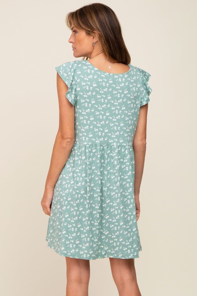 Mint Green Floral Flounce Dress sold by Pinkblush product image thumbnail 3