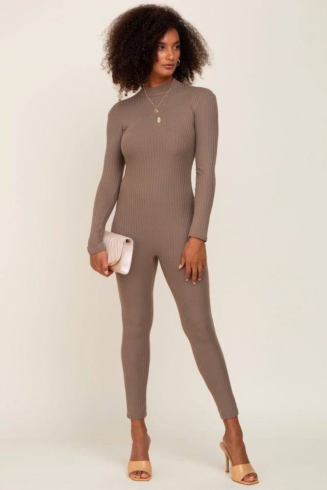 Taupe Ribbed Maternity Jumpsiut sold by Pinkblush product image thumbnail 6