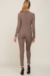 Taupe Ribbed Maternity Jumpsiut sold by Pinkblush
