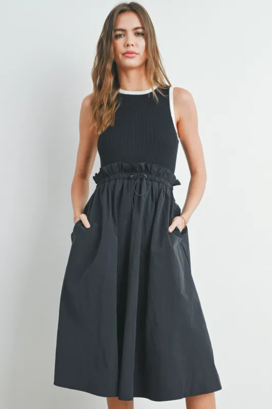Black Contrasted Tank Sweater Dress sold by Pinkblush