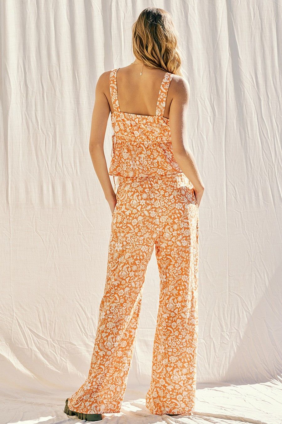 Orange Printed Top And Pants Set sold by Pinkblush product image thumbnail 3
