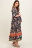 Black Floral Tassel Tie Maternity Maxi Dress sold by Pinkblush