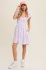 Lavender Flower Print Smocked V-Neck Ruffle Sleeve Dress sold by Pinkblush