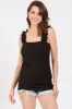 Black Ribbed Ruffle Strap Sleeveless Maternity Top sold by Pinkblush