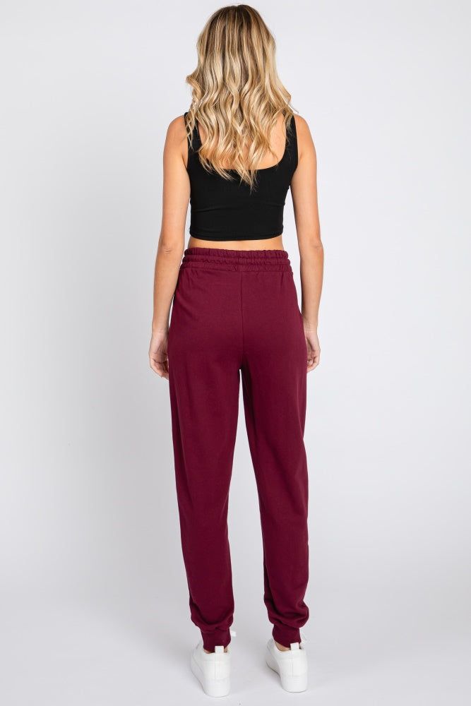 Burgundy Basic Drawstring Sweatpants sold by Pinkblush product image thumbnail 3