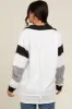 Ivory Striped Colorblock Collared Pullover Top sold by Pinkblush