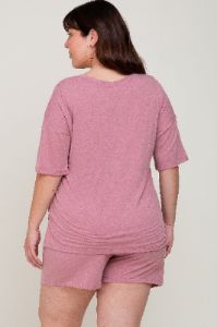 Mauve Pocket Front Plus Pajama Short Set sold by Pinkblush