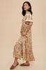 Cream Border Print Button Front Midi Dress sold by Pinkblush