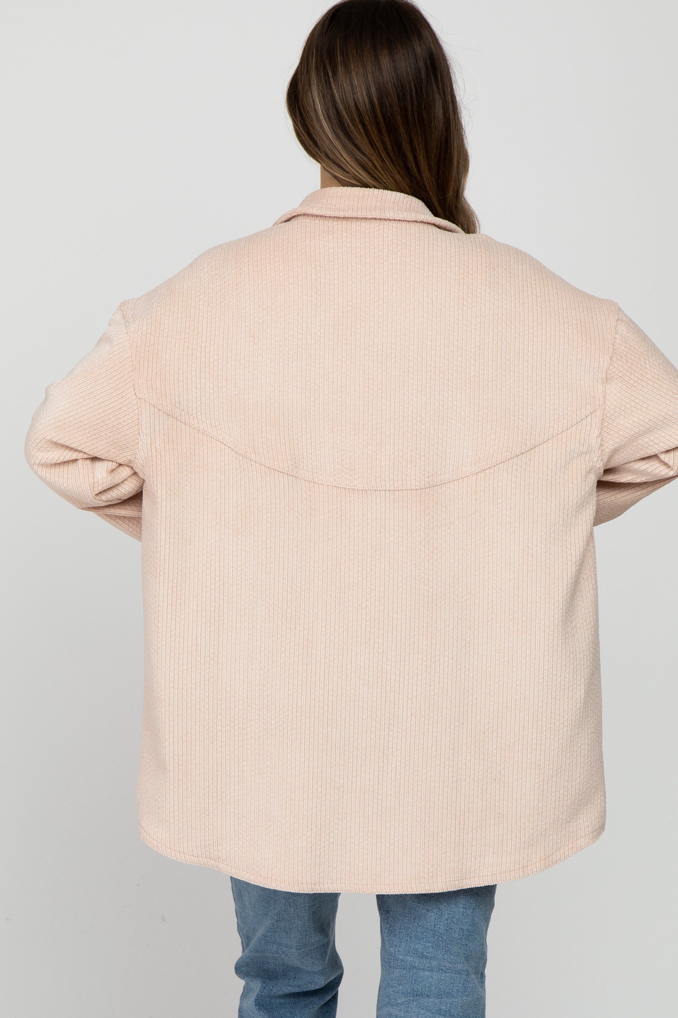 Light Pink Corduroy Button Up Maternity Top sold by Pinkblush product image thumbnail 4