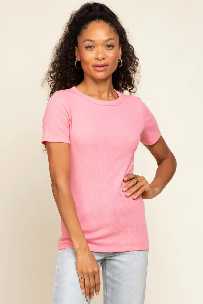 Pink Ribbed V-Neck Maternity Top sold by Pinkblush product image thumbnail 5