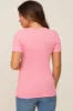 Pink Ribbed V-Neck Maternity Top sold by Pinkblush