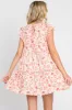 Light Peach Floral Ruffle Accent Mini Dress sold by Pinkblush