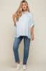 Light Blue Striped Dolman Button Down Maternity Top sold by Pinkblush