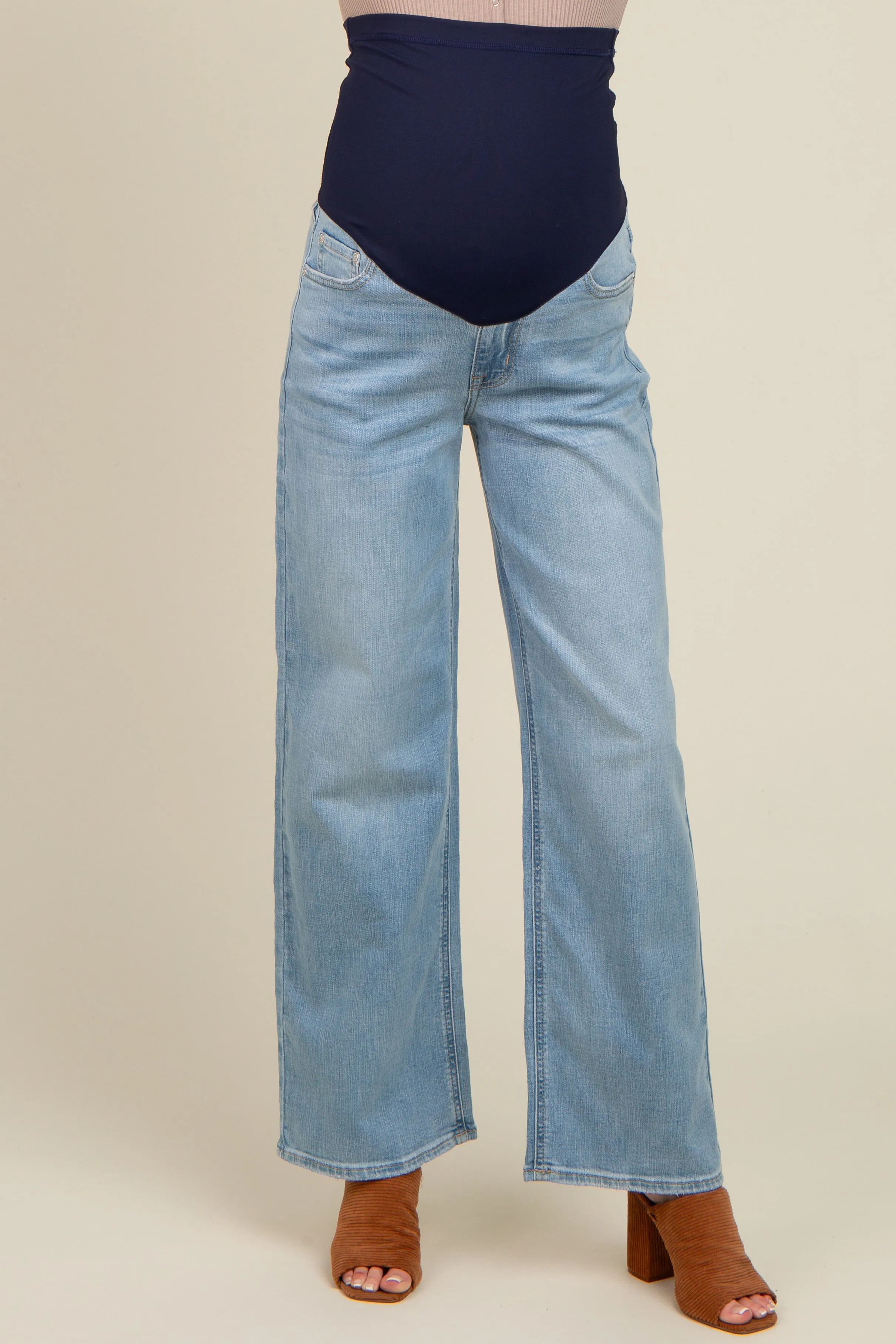 Light Blue Bootcut Maternity Jeans sold by Pinkblush product image thumbnail 2