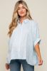 Light Blue Striped Dolman Button Down Maternity Top sold by Pinkblush