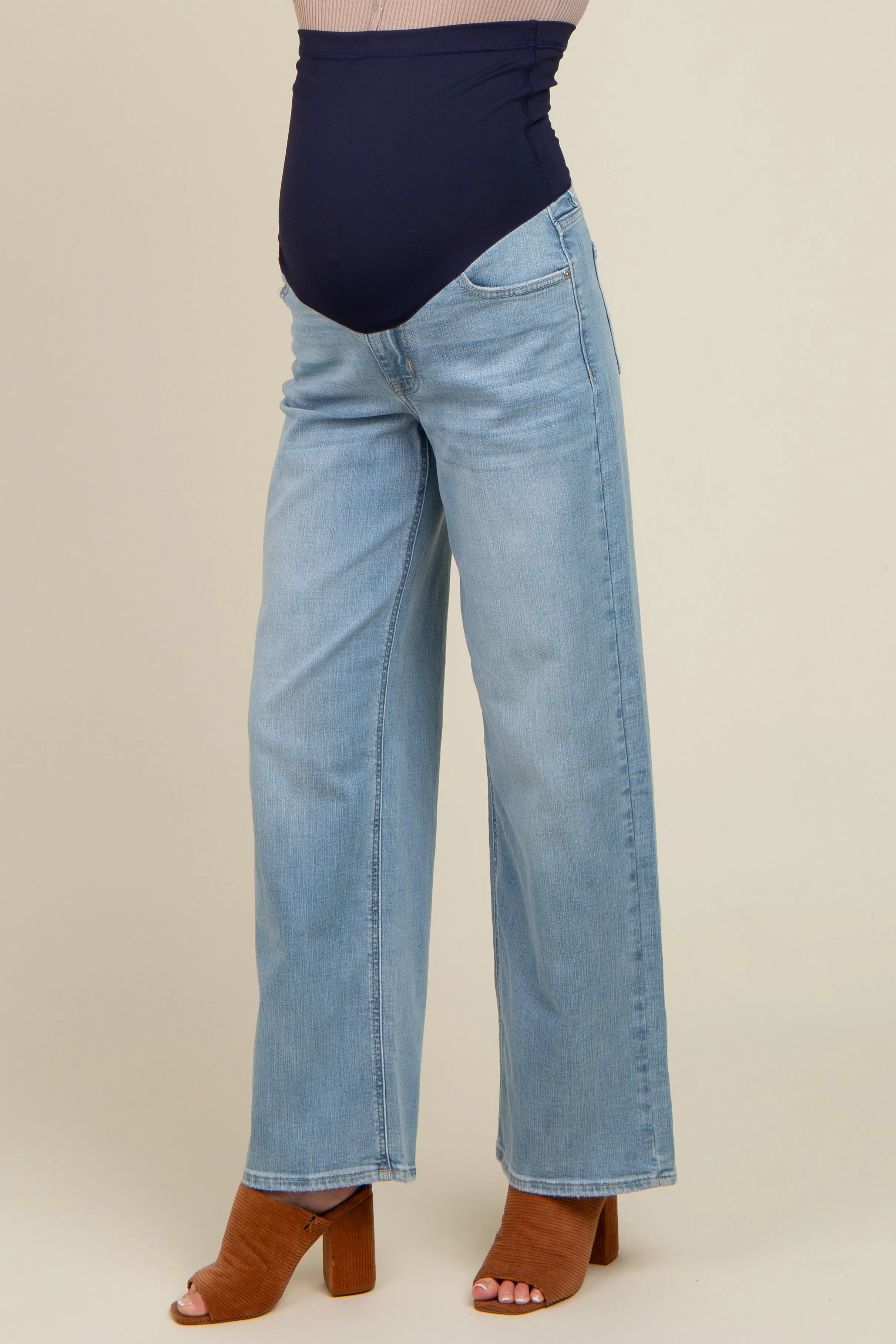 Light Blue Bootcut Maternity Jeans sold by Pinkblush product image thumbnail 3