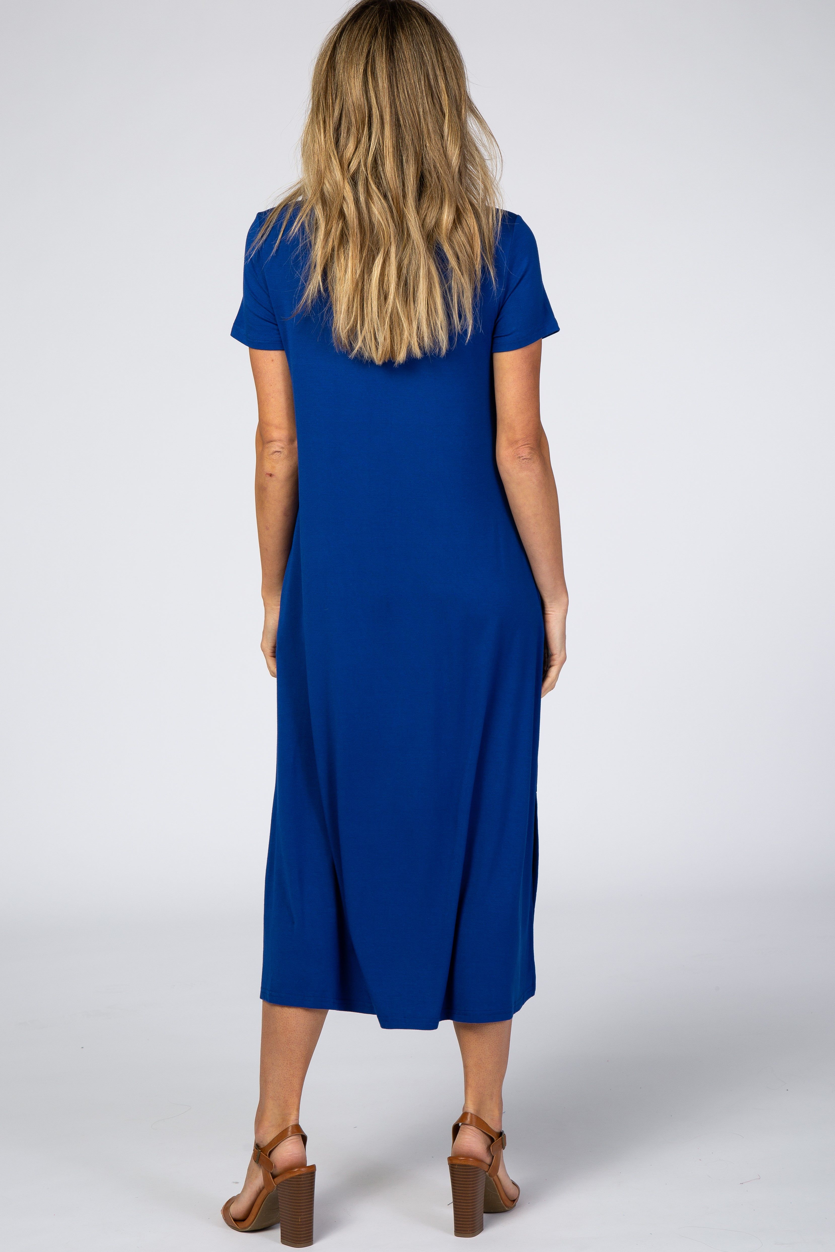Royal Blue Side Slit Midi Dress sold by Pinkblush product image thumbnail 3