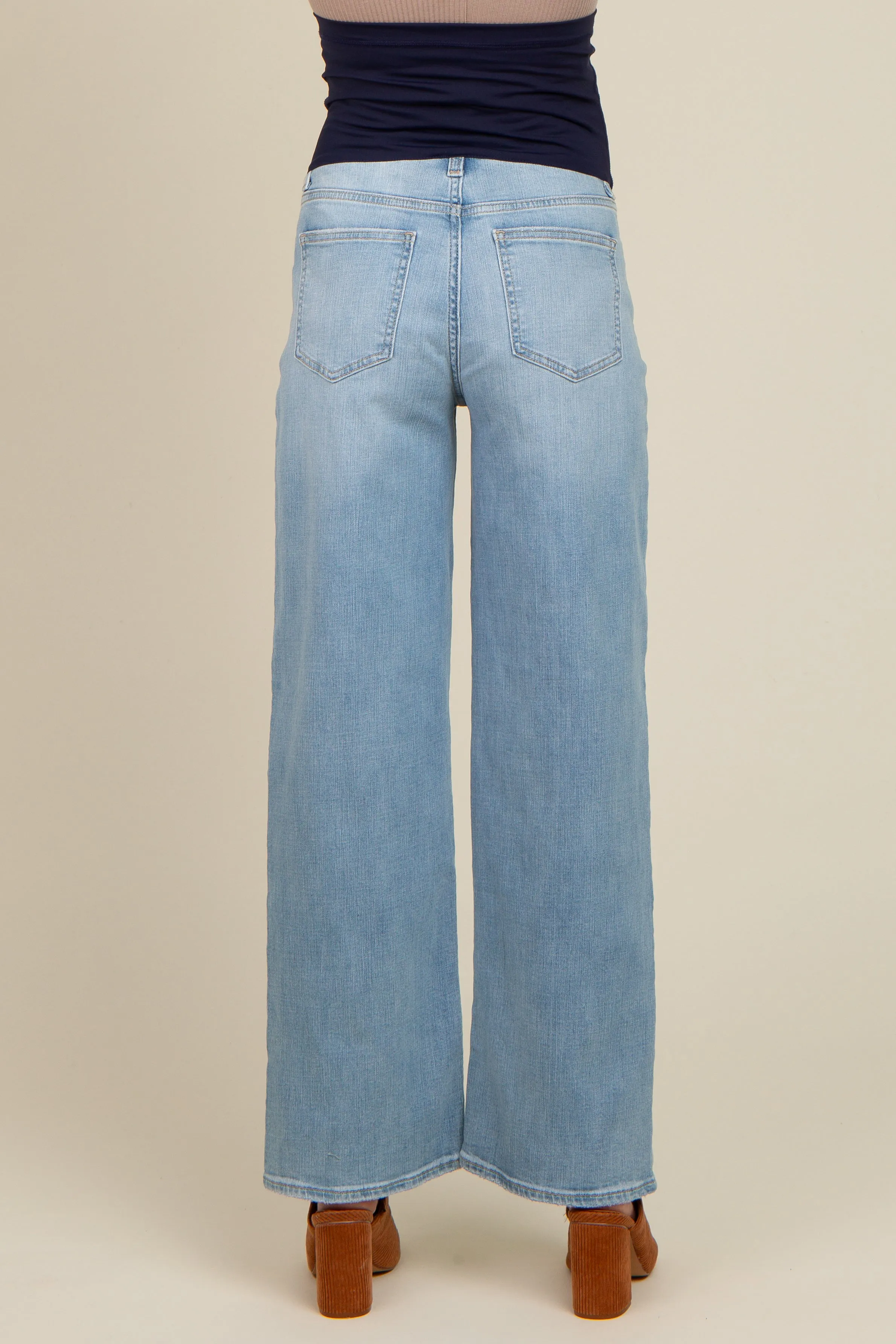 Light Blue Bootcut Maternity Jeans sold by Pinkblush product image thumbnail 4
