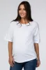 White Basic Short Sleeve Maternity Tee sold by Pinkblush
