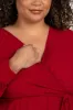 Burgundy Chiffon Long Sleeve Plus Maternity Maxi Dress sold by Pinkblush