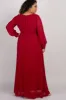 Burgundy Chiffon Long Sleeve Plus Maternity Maxi Dress sold by Pinkblush
