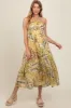 Light Yellow Tropical Halter Maternity Maxi Dress sold by Pinkblush