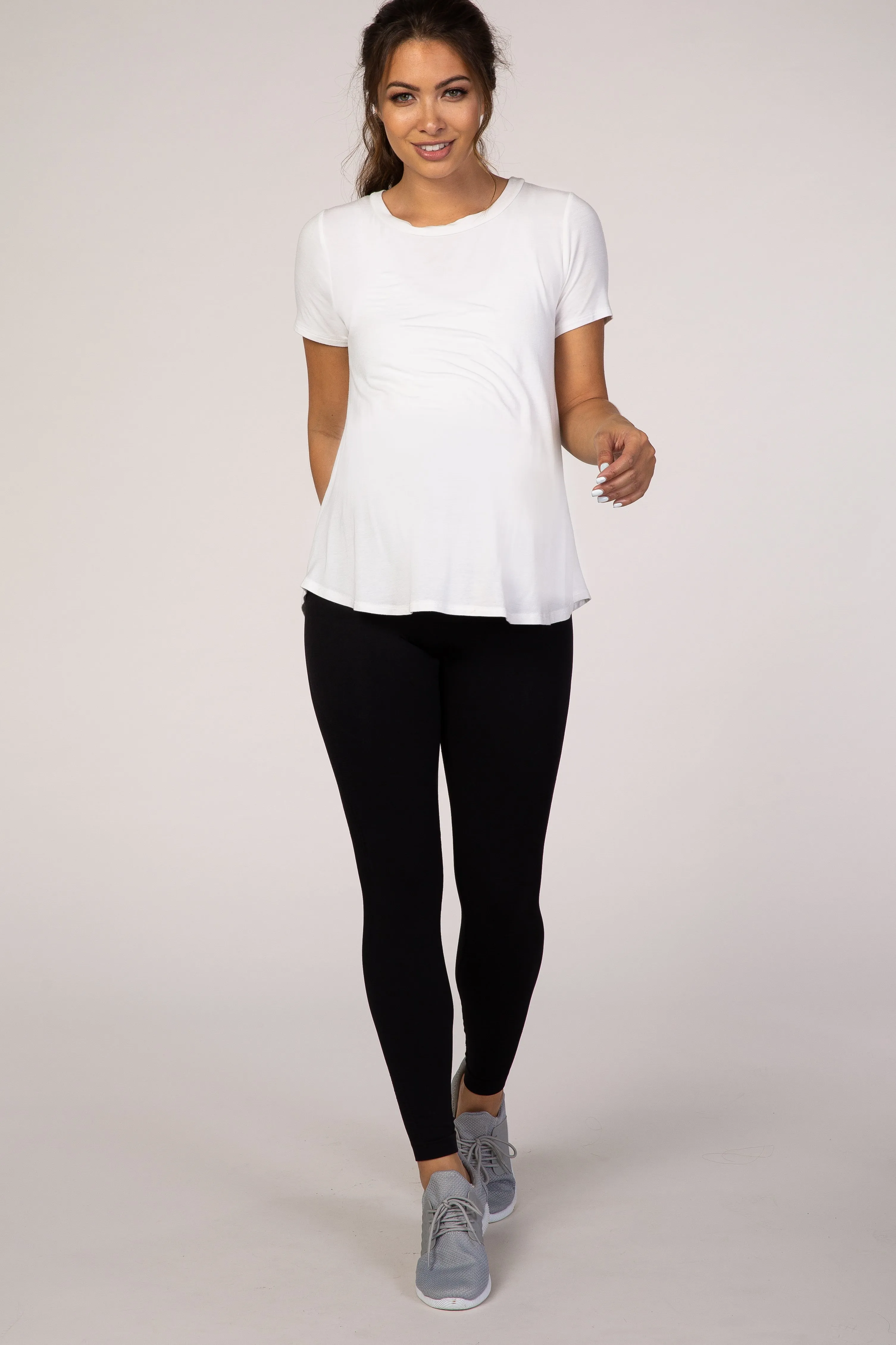 PinkBlush Black Seamless Textured Maternity Active Leggings sold by Pinkblush