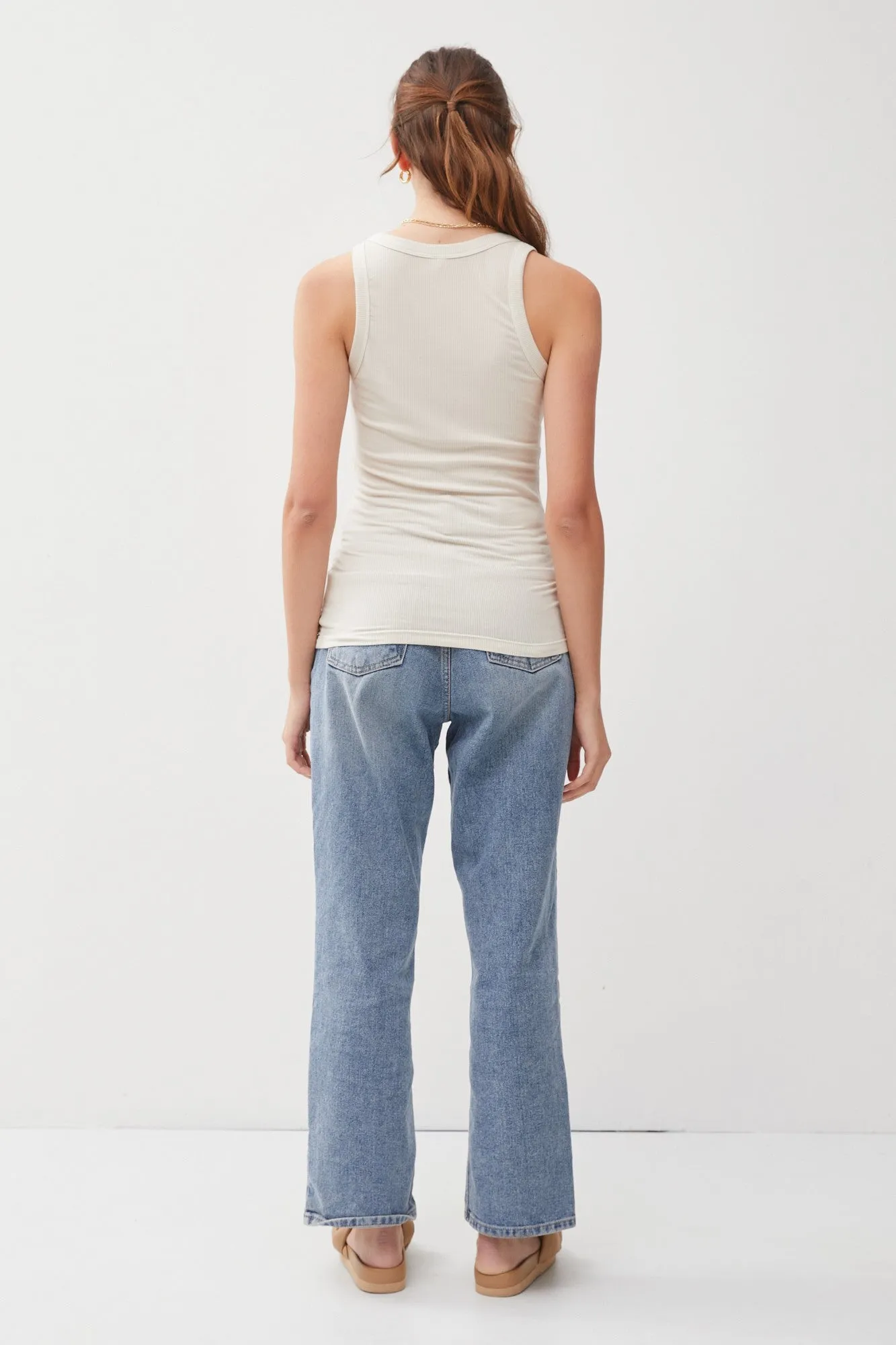 Beige Sleeveless Ribbed Top sold by Pinkblush product image thumbnail 2