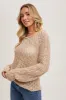 Oatmeal Raglan Cut Open Knit Sweater Pullover sold by Pinkblush