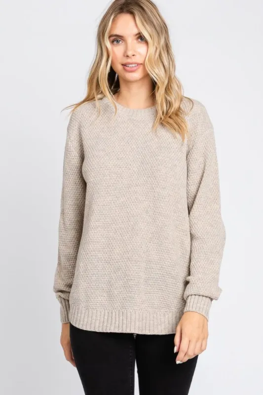 Cream Knit Pullover Sweater sold by Pinkblush