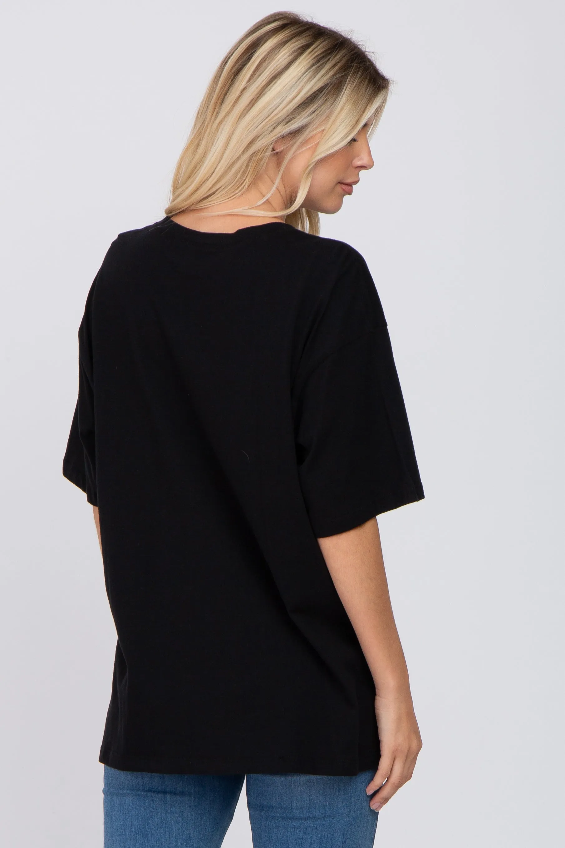 Black Basic Oversized Tee sold by Pinkblush product image thumbnail 3
