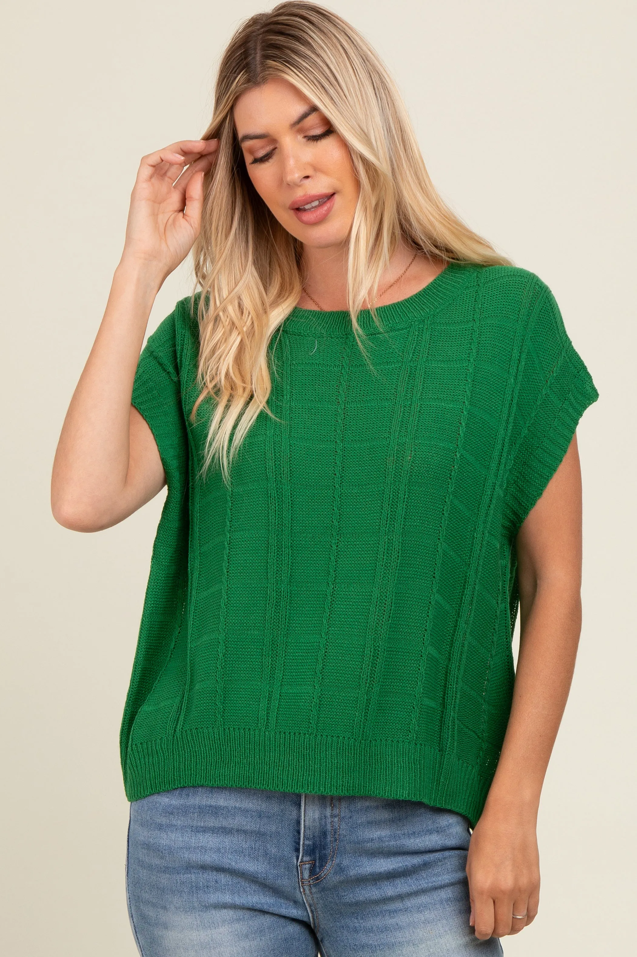 Jade Knit Short Sleeve Sweater Top sold by Pinkblush product image thumbnail 3