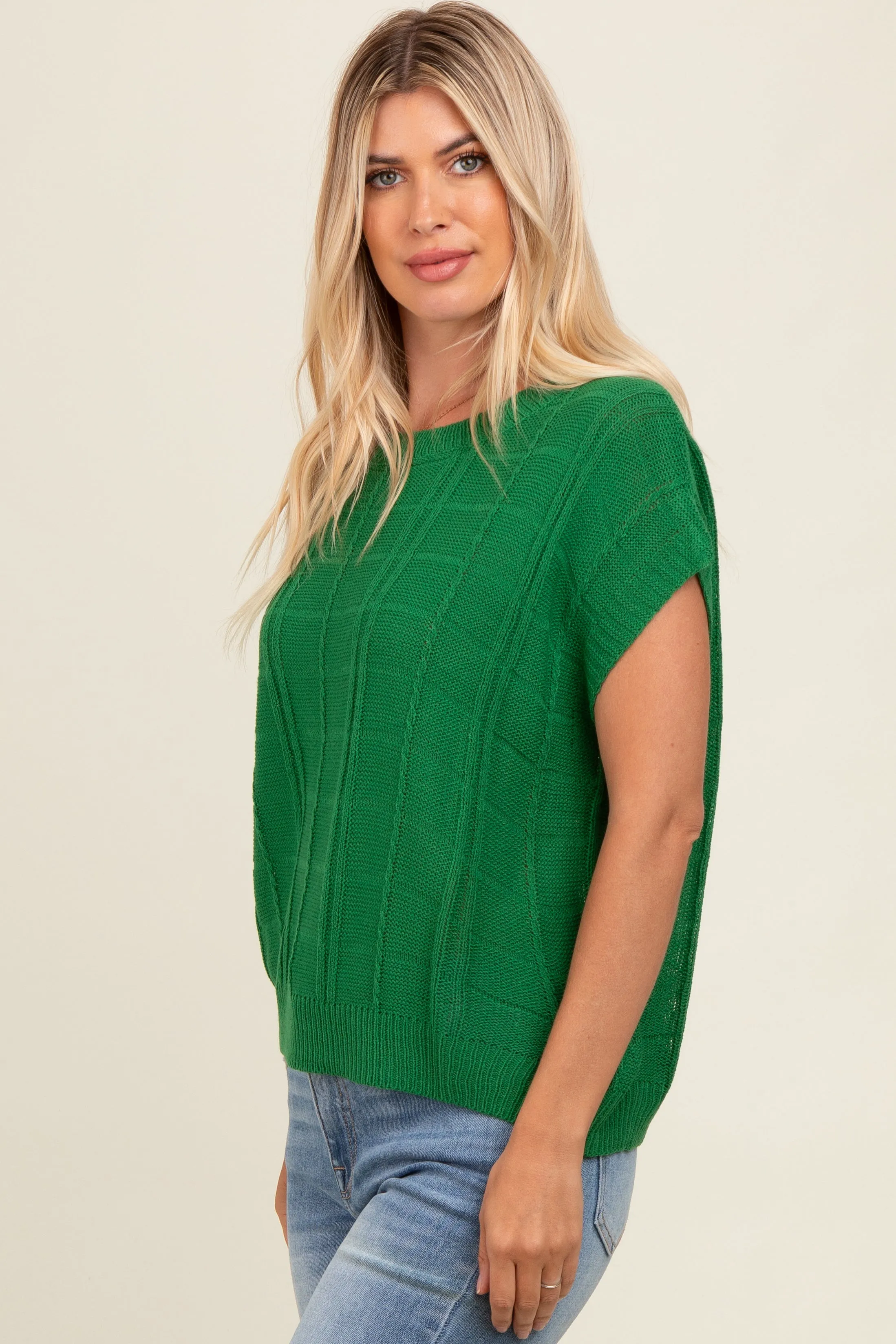 Jade Knit Short Sleeve Sweater Top sold by Pinkblush product image thumbnail 4