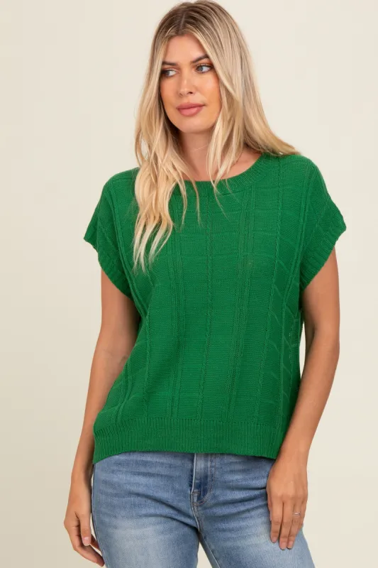 Jade Knit Short Sleeve Sweater Top sold by Pinkblush