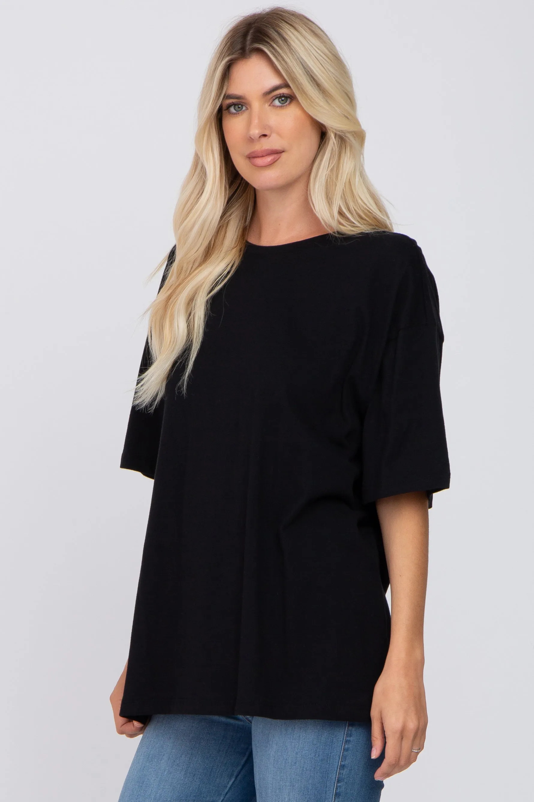 Black Basic Oversized Tee sold by Pinkblush product image thumbnail 2
